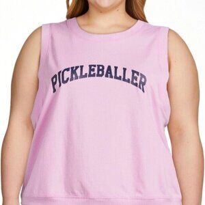 Pink Pickleball Workout Tank Top Shirt Tee  XL NWT  SEXY!!